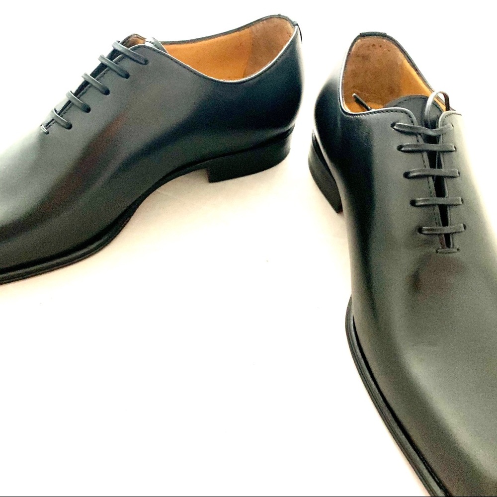 Handcrafted Italy Jose Real  Crust Nero Brogues 10.5 Wingtips Black - Picture 6 of 15